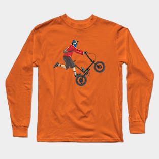 cyclist wheelie Long Sleeve T-Shirt